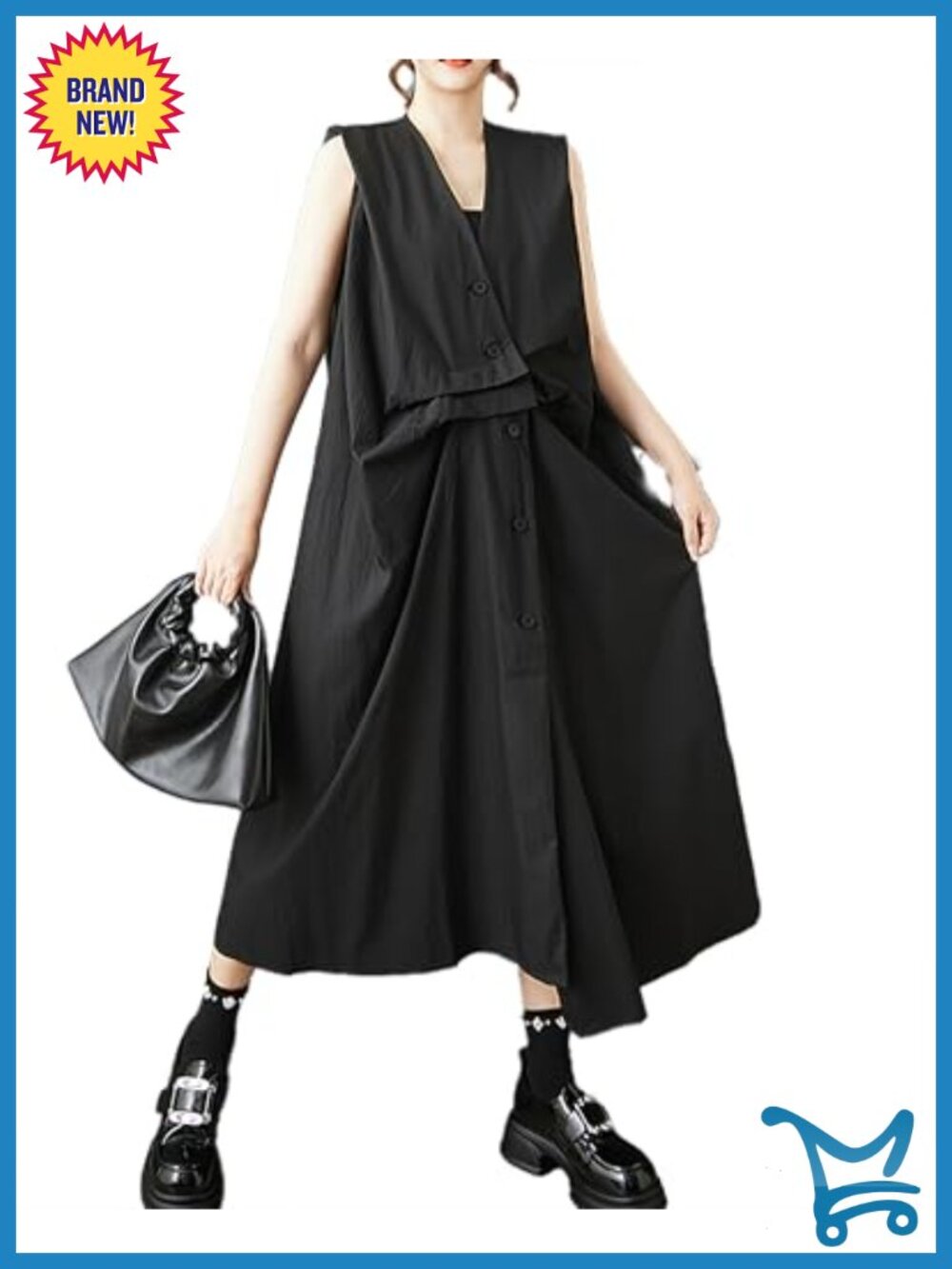V-Neck Sleeveless Flowy Irregular Hem Casual Plus Size Midi Dress
